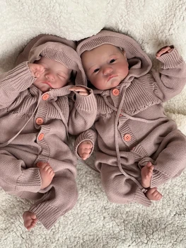NPK 19 inç Zaten Boyalı Bitmiş Yeniden Doğmuş Bebek Bebek İkizler Levi Uyanık ve Uyku Yenidoğan Bebek Bebek 3D Cilt Görünür Damarlar