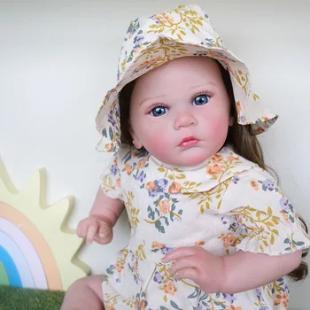 NPK 60CM Yeniden Doğmuş Bebek Yürümeye Başlayan Kız Tamamlanmış Bebek Resim El Boya Bebek Genesis Boya Yüksek Kaliteli 3D cilt Bebek