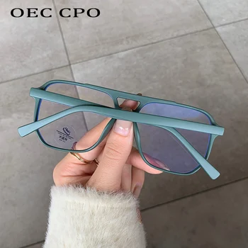 OEC CPO kare optik gözlük kadınlar şeffaf Lens Anti mavi ışık engelleme gözlük çerçevesi Retro şeffaf gözlük çerçeveleri Unisex