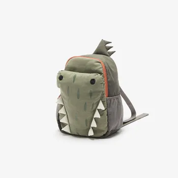 Okul çantası Erkek Ve Kız Yeni sevimli üç boyutlu yeşil küçük timsah sırt çantası kişilik okul çantası Sırt Çantası Çanta