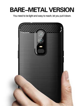 OnePlus 6 için Kılıf Lüks Karbon Fiber Cilt Tam Yumuşak silikon kapaklı kılıf OnePlus 6 T 6 T oneplus 6 oneplus 6 T Telefon Kılıfları