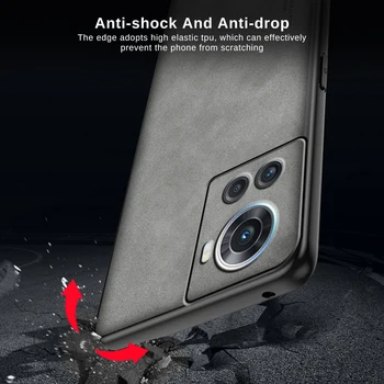 OnePlus ACE için Kılıf Lüks Kuzu Derisi deri kılıf Üzerinde Bir Artı ACE OneMore 10R PU Silikon Darbeye Dayanıklı Tampon Kabuk oneplus 5G