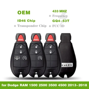 Orijinal 2/3/4 Düğmeler GQ4-53T ID46 Çip 433 MHz Fobik Araba Anahtarı Uzaktan Dodge RAM 1500 2500 3500 4500 2013-2018