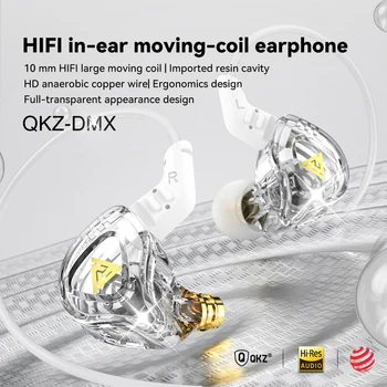 Orijinal QKZ AK6 DMX kulaklık Hıfı Kulak Dinamik Kablolu Kulaklıklar Subwoofer Kulaklık Spor Gürültü İptal İzleme Kulaklık