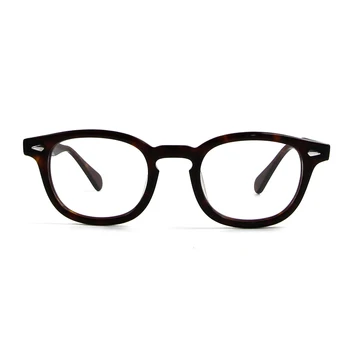 Orta Yuvarlak El Yapımı Asetat Çerçeve Gözlük Erkekler Kadınlar Marka Tasarımcısı Vintage Gözlük Miyopi Optik Çerçeve Kore Gözlük 47