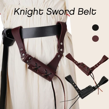 Ortaçağ Kılıç Kemer Bel Kılıf Kın Tutucu Yetişkin Erkekler Larp Şövalye Savaş Silah Kostüm Rapier Halka Kemer Kayışı Kılıf