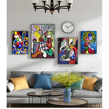 Oturma Odası Ev Dekoratif yatak odası dekoru Hiçbir Çerçeve Picasso Kadınlar Soyut tuval sanat baskı tablo Posteri Duvar Resimleri İçin