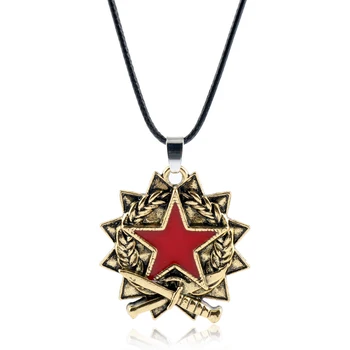 Oyun CSGO Counter Strike Kolye Kolye Kırmızı Beş Yıldızlı Tasarım Madalya Erkek Kadın Takı anahtar zincirleri Metal Anahtarlık CS GITMEK Hayranları Hediye