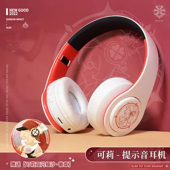 Oyun Genshin Darbe Klee Zhong Li Cosplay Moda kablosuz bluetooth kulaklık Rahat Stereo Katlanabilir oyun kulaklıkları Hediyeler