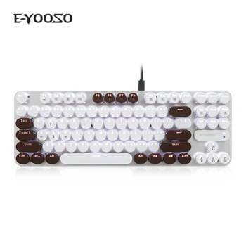 Oyun Mekanik klavye usb kablolu LED Arkadan Aydınlatmalı Anti-gölgelenme 87 anahtar Kahverengi Kırmızı Anahtarı tuş takımı bilgisayar gamer için dizüstü Pubg LOL