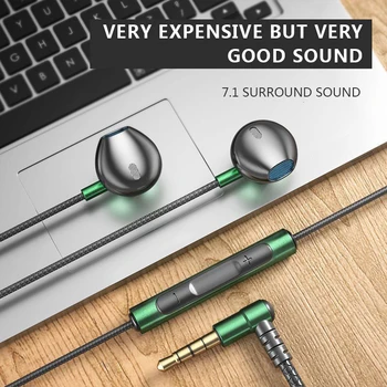 Oyun Metal Kablolu Kulaklık Bas Stereo Kulaklık mikrofonlu kulaklık Spor Kulaklık 3.5 mm Jack xiaomi iPhone için Kulak İçi Kulaklık