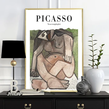 Pablo Picasso Vintage Sanat Tuval Resim Sergisi Müzesi Duvar Sanat Soyut Şekil Salon Ev Dekor Poster Baskı Baskı