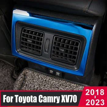 Paslanmaz Çelik Araba Arka Klima Havalandırma Çıkışı ayar kapağı Sticker Toyota Camry İçin XV70 2018-2021 2022 2023 Aksesuarları