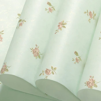 Pastoral Tarzı Küçük Çiçek Taze Duvar Kağıdı Pembe Yatak Odası Kız Prenses çocuk Odası duvar kağıdı Rulo