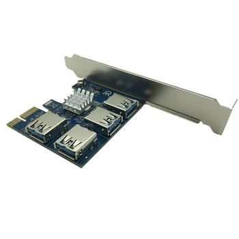 PCI Express Çarpan PCIE 1 ila 4 USB3. 0 Yükseltici Kart PCI-E X1 to X16 Hub Adaptörü Genişletici Dönüştürücü BTC Bitcoin Madenci Madencilik