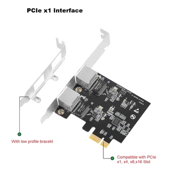 Pcıe Çift Gigabit Ethernet Denetleyici Kartı RTL8111H Cips Sunucu Ağ 2 Rj45 Port lan kartı Zcard 10/100/1000 Mbps