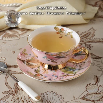 Pembe Kuş Kemik Çini Kahve Seti porselen çay seti gelişmiş seramik saksı Kupa şekerlik Kreması Demlik süt sürahisi Çay Seti çay bardağı seti