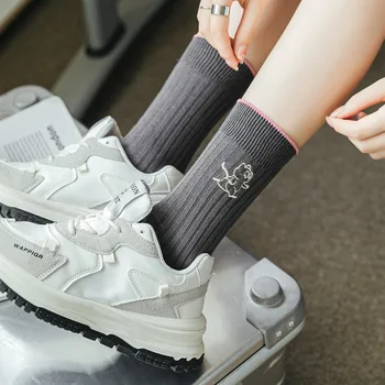 Pembe Çizgili Rahat Harajuku Streetwear spor çorapları Pamuk Örgü Kızlar Hip Hop Kaykay Uzun Çorap Yeni Moda Kadın Çorap