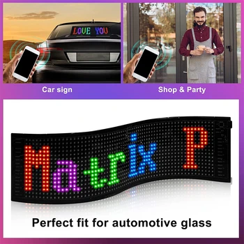 Piksel Blok Ekran Araba İşaretleri Programlanabilir LED İşareti Özel Metin Desen Animasyon Kaydırma LED Ekran Araba için