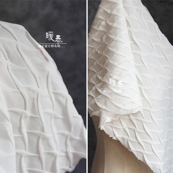 Pilili Şifon Kumaş Siyah Beyaz Ölçekler Doku DIY Patchwork Dekor Gömlek Etek Elbise Elbise Tasarımcısı Kumaş 83 * 70cm