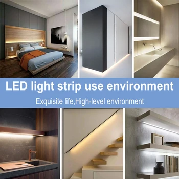 PIR LED Şerit hareket sensörlü LED mutfak dolap ışığı Bant LED esnek şerit ışık Su Geçirmez yatak odası Gece lambası 5V dolap Lambası