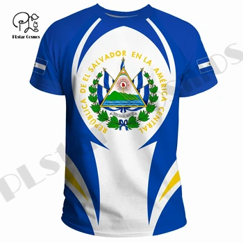PLstar Cosmos <url> en Yeni El Salvador Bayrağı Ülkenin Sanat Erkek/Kadın T-shirt Şort Kollu Eşsiz Unisex Harajuku Sokak W-1