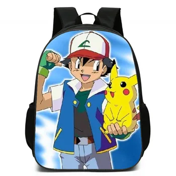 Pokemon 14 İnç Çocuk Anime Anaokulu okul çantası Pikachu Erkek Kız Rahat Sırt Çantası Sevimli çizimli çanta Okul Malzemeleri