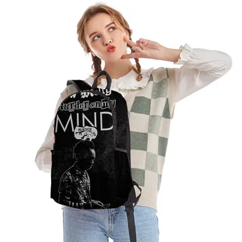 Popüler Moda YNW Melly öğrenci Bookbag Dizüstü Sırt Çantaları 3D Baskı Oxford Su Geçirmez Erkek / Kız Rahat Seyahat Sırt çantaları