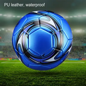 PU Deri Makine dikişli Futbol Topu Rekabet Futbol Topları Su Geçirmez Anti-basınç Boyutu 5 Açık Spor Mavi