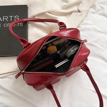 PU Deri Omuz Çantaları Çift Cep Alışveriş Çantası Moda Tasarımcısı Sağlam Koltuk altı Çanta Casual Fermuar Taşınabilir bayan Çanta