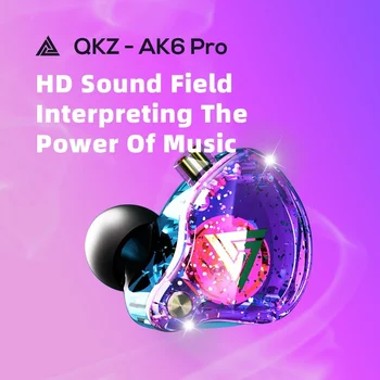 QKZ AK6 PRO Kulak Kulaklık Spor Stereo Ayrılabilir Cep Telefonu için Mikrofon ile Gürültü İptal Kulaklık Koşu Kulakiçi