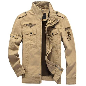QSuper Sonbahar & Kış Askeri Erkekler Ceket Ordu Pamuk erkek Mont Hava Kuvvetleri Erkek Giyim erkek Kalın Ceketler Giyim