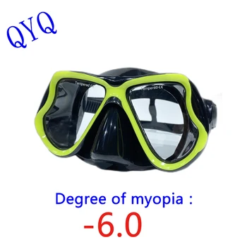QYQ şnorkel maske Optik miyop dalış gözlük yetişkinler ile donatılmış olabilir miyop dalış maskesi
