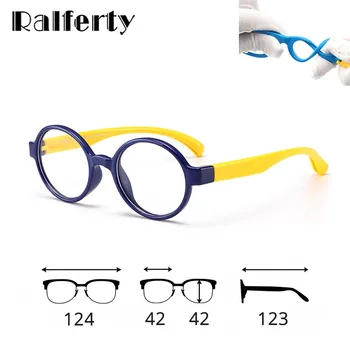 Ralferty Çocuklar Kırılmaz Esnek Yuvarlak Gözlük Çerçevesi Vintage Miyopi Gözlük Çerçeveleri Reçete Optik Gözlük K8146