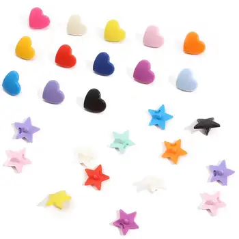 Renkli Düğmeler KAM Yıldız Kalp Reçine Düğmeler Raptiye Yapış Düğmeler Bebek Bezi Dikiş Konfeksiyon Aksesuarları