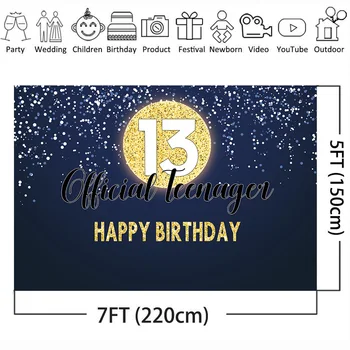 Resmi Genç 13th Doğum Günü Partisi Banner Dekor Zemin Çocuk Onüçüncü Doğum Günü Arka Plan Fotoğraf Fotoğraf Çekimi için