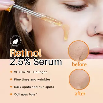 Retinol Sıkılaştırıcı Serum Anti-aging Yüz Göz Anti-aging Kırışıklık Kaldırma Nemlendirici Firma Ince Solmaya Özü Kozmetik Hatları Nou R1D4