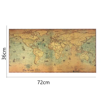 Retro Dünya Haritası Deniz Okyanus Rota Haritası HD Baskı Posteri Kraft Kağıt Duvar Tablosu Sticker Antika DIY Yurdu Cafe Ev Dekor