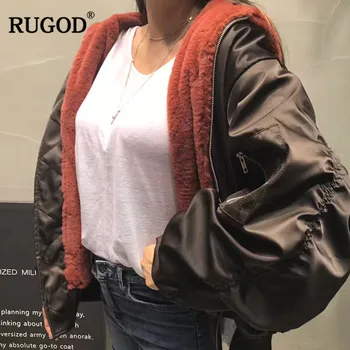 RUGOD Moda Sıcak Kar Giyim Kadın Ceket Uzun Kollu Katı Ceket Ceket Fermuar Kapşonlu Kalın Kış Giysileri abrigos mujer ınvierno