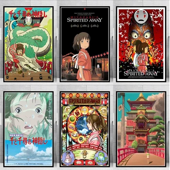 Ruhların Kaçışı Film Hayao Miyazaki Japonya Anime Tuval Boyama Poster Baskı Duvar Sanatı Resimleri ıçin Oturma oda duvar dekoru Cuadros