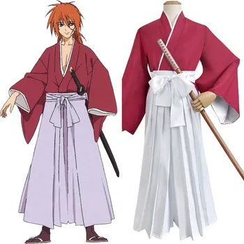 Rurouni Kenshin Himura Kenshin Cosplay Kostüm Kıyafetler Cadılar Bayramı Karnaval Elbise