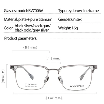 Saf Titanyum Çerçeve Gözlük Tam Jant Gözlük Erkekler Tarzı yaylı menteşeler Shortsighted Gözlük Dikdörtgen Gözlük