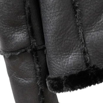 Sahte Shearlıng Koyun Derisi Palto Kadınlar 2020 Yeni Kış Kalın Sıcak Pu Faux Kuzu Deri Ceket Siyah Motosiklet Kadın Palto Üst