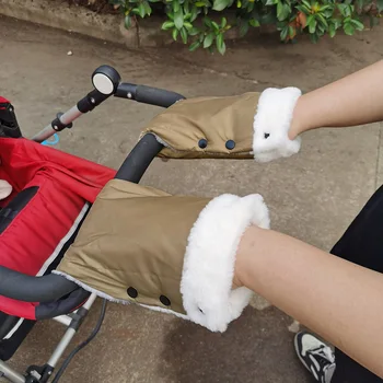 Sandalye Mitten Push su Geçirmez Kalın Sıcak Yenidoğan Bebek Arabası Handcover Windproof Çocuklar Kış için Kalınlaştırmak Eldivenleri Çıkmak Sepeti 1pair