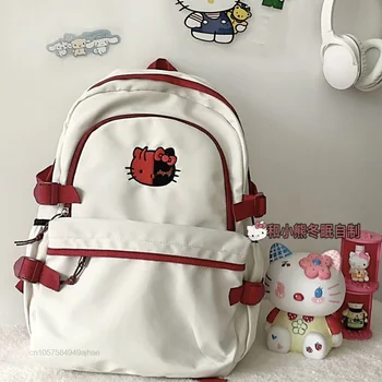 Sanrio Hello Kitty Çanta Karikatür Kuromi Siyah Sırt Çantaları Kadın omuzdan askili çanta Y2k Öğrenci Schoolbag Japonya Kore Tarzı Tote Sırt Çantası