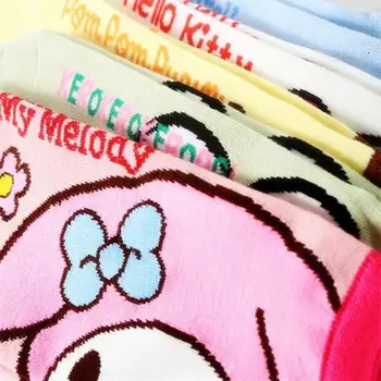 Sanrios Kawaii Hello Kittys Anime Çorap Benim Melody Cinnamoroll Pom Pompurin Harajuku Karikatür Sevimli Rahat Moda Ayak Bileği Aksesuarları