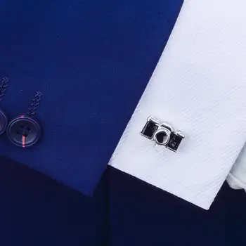 SAVOYSHI Yenilik Kamera Mens için Kol Düğmeleri Gömlek Manşet düğmeleri Yüksek Kaliteli Emaye kol düğmeleri Marka Takı Damat Düğün Hediyesi