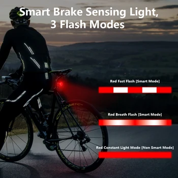 Sectyme A8pro bisiklet arka lambası Alarm fren algılama ışık kablosuz uzaktan kumanda USB şarj hırsız alarmı bisiklet arka lamba