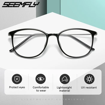 Seemfly-1.0-1.5-2.0-2.5-3.0-3.5-4.0 Bitmiş Miyopi Gözlük Erkek Kadın Anti Mavi ışınları Kare Öğrenci Gözlük Gözlük
