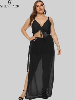 Seksi Spagetti Kayışı Maxi Elbise Kadınlar için 2022 Yaz Bayanlar Artı Boyutu Kadın Giyim papyon Şifon uzun elbise Mujer Vestidos